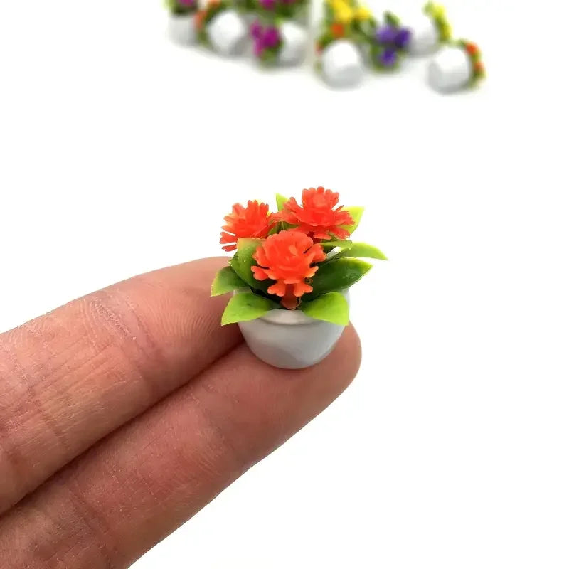 5 mini macetas decorativas, casas de muñecas, flores artificiales vibrantes, decoración del hogar, mini macetas para coche, regalos de vacaciones, detalles de fiesta