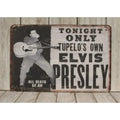 ElvisPresleyAlumSign m1 Plaque en métal Elvis Presley - Style publicitaire vintage Live in Concert, affiche pour caverne d'homme