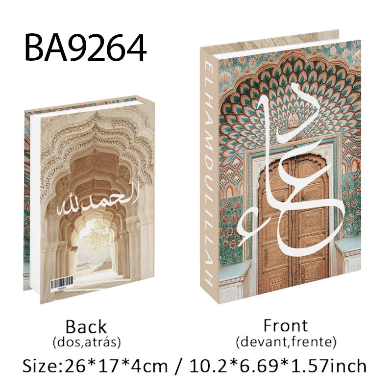 Islamic Decorative Books Kaaba Mosque Luxury Fake Book Storage Box Interior Decoration Coffee Table Bedroom Ornaments Room Decor