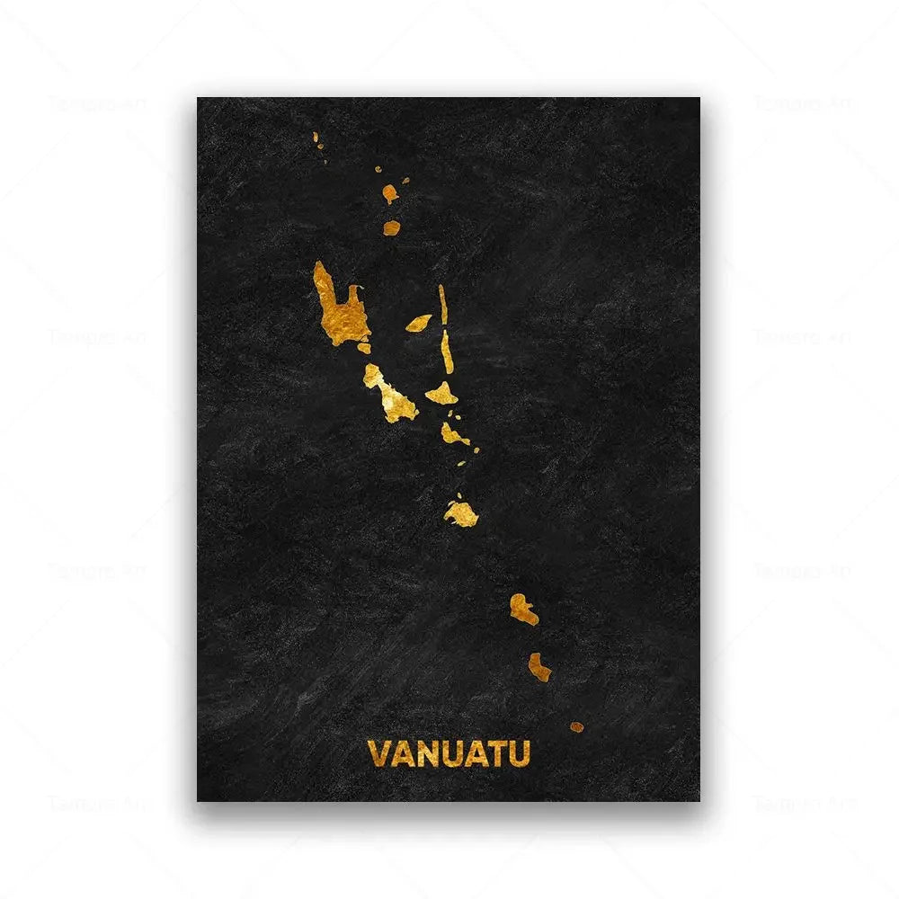 Classic Abstract Wall Art Black Gold Lebanon Country Map HD Canvas Print Poster Home Living Room Bedroom Decoration