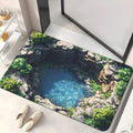 Tapis de sol illusion d'optique, trou abyssal sans fin, pour chambre, cuisine, maison, antidérapant, décoration créative et amusante