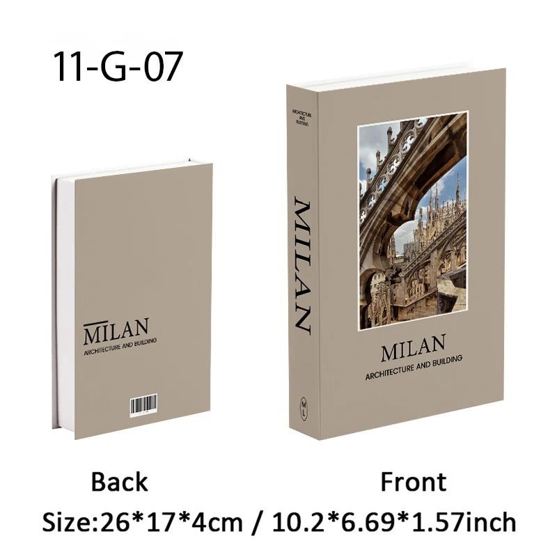 Fashion Paris Milan Luxe Fake book Decorative Books Storage Box Home Interior Decoration Coffee Table Bedroom Living Room Decor