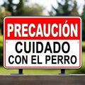 Spanish 'Beware of Dog' Sign – Precaución Cuidado Con El Perro Bite | Rustic Warning Decor,room decor，halloween decor，home decor