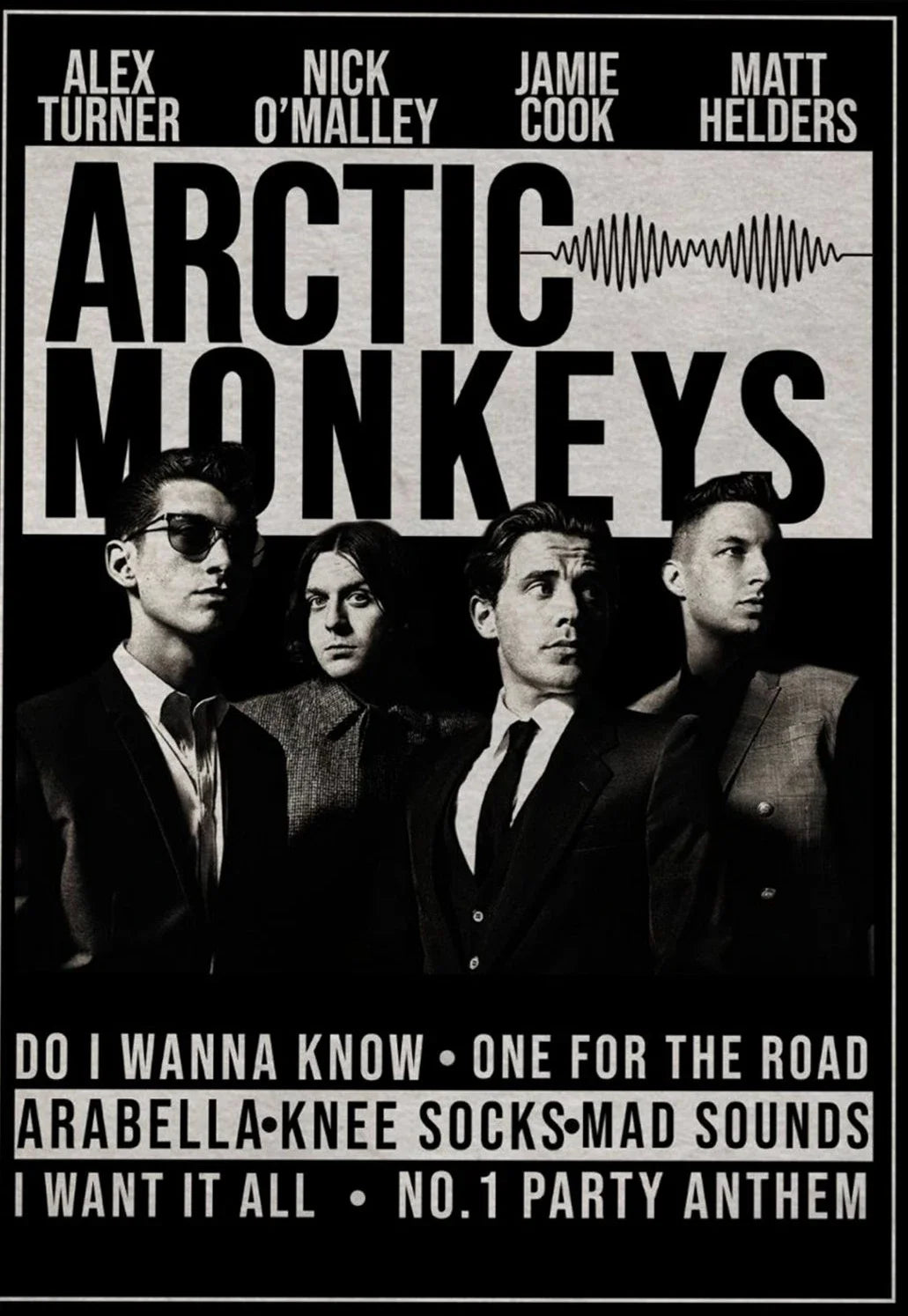 Póster Vintage Arctic Monkeys Rock Band Música Portada Serie Arte Pintura Lienzo Impresión Pared Sala Estar Decoración del Hogar
