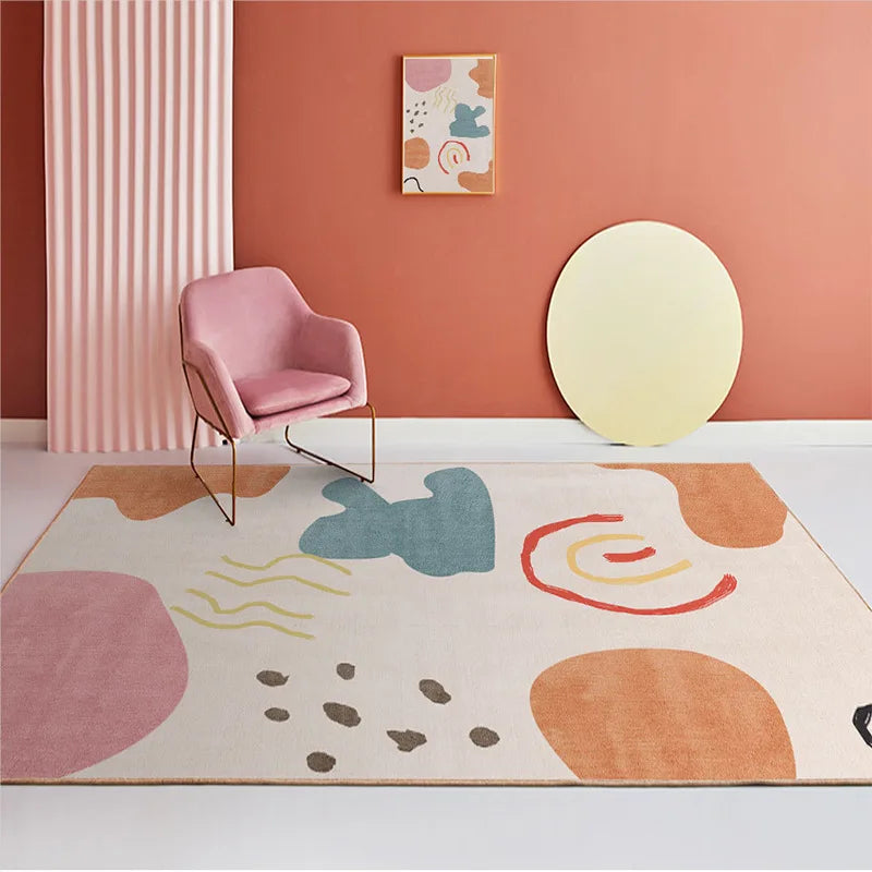 Alfombra Nórdica de Lujo Ligero VIKAMA para Sala de Estar, Sofá, Mesa de Centro, Tapete de Piso para Dormitorio y Salón, Alfombra de Gran Área, Decoración del Hogar