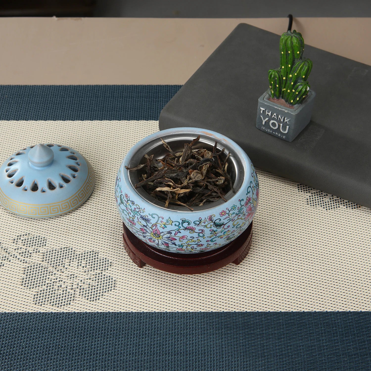 Quemador de Incienso Electrónico de Cerámica, Quemador de Aceites Esenciales, Calentador de Cera con Temporizador y Temperatura Ajustables, con Enchufe USB