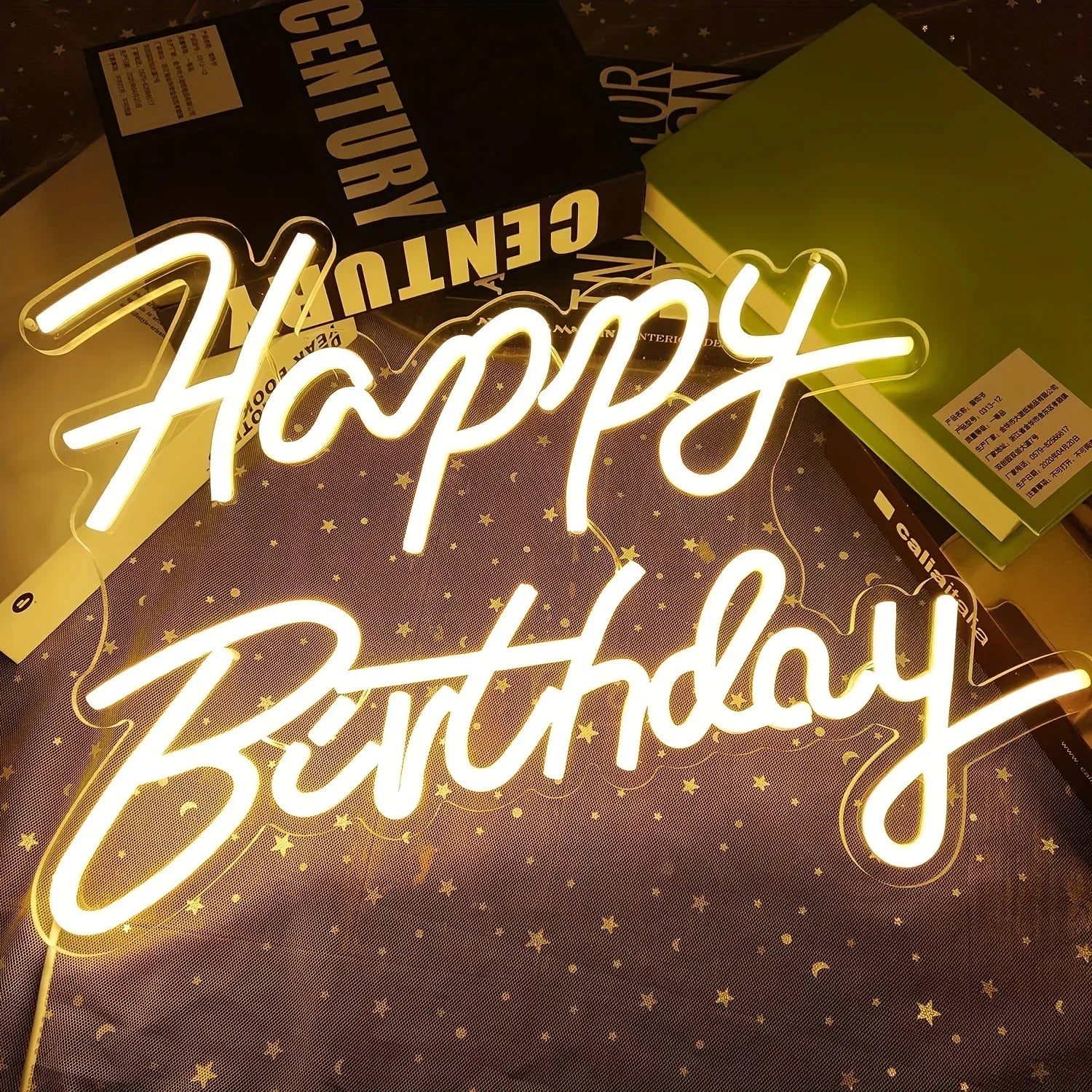 Joyeux Anniversaire Néon Enseigne Néon Joyeux Anniversaire pour Décoration Murale Néon Mural avec Interrupteur Dimmer Fournitures de Fête d'Anniversaire