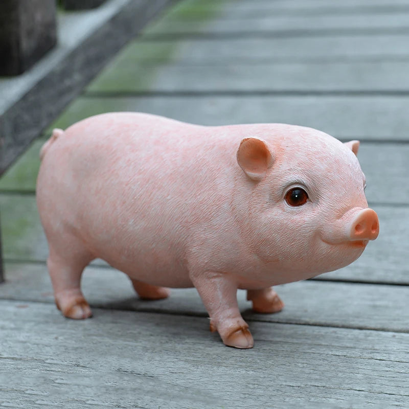 Mignonne Statue de Cochon Rose en Résine, Figurines de Cochon pour Bricolage, Décoration de Jardin, Pour Table, Pelouse, Porche, Balcon, Patio, Décoration Extérieure