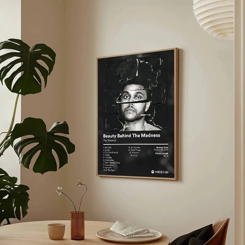 Cantante Apúrate Mañana T-The W-WeekndS Póster Adhesivo Arte de Pared Impresión Impermeable Hogar Sala de Estar Dormitorio Bar Decoración Estética