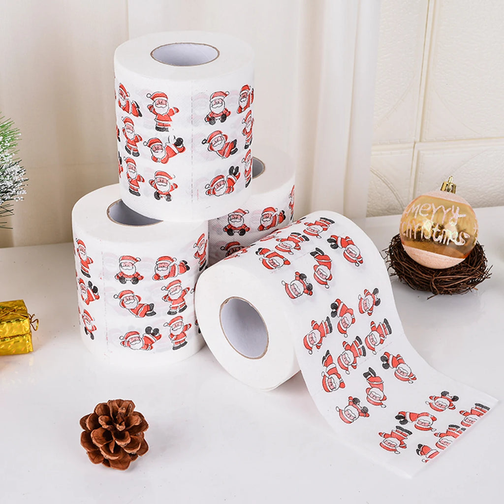 Papel higiénico navideño de Papá Noel, decoración de Feliz Navidad para el hogar 2025, decoración de Navidad, regalo de Año Nuevo