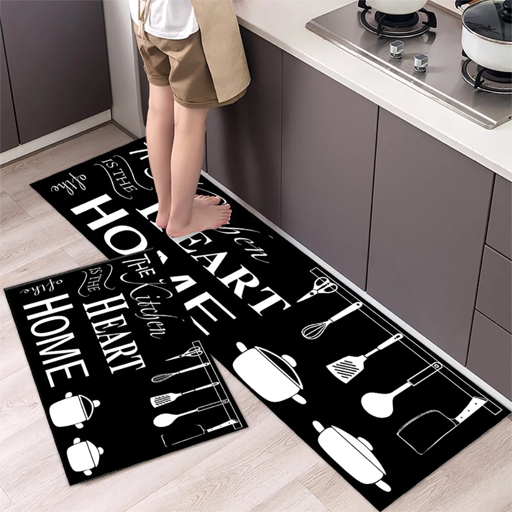 Alfombra de suelo de cocina VIKAMA, alfombra de entrada para sala de estar y dormitorio, decoración del hogar, alfombra larga pequeña para pasillo de lavadero