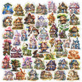 10/30/50pcs Pegatinas Retro Estéticas de Casa de Flores Lindas Calcomanías Kawaii DIY Cuaderno Laptop Maleta Teléfono Divertido Pegatina Decorativa