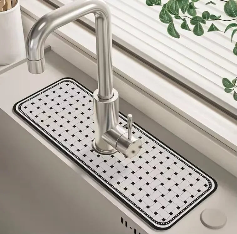 VIKAMA Grifo de cocina con diseño de dibujos animados, súper absorbente, para cafetera, escurridor, alfombrilla de secado rápido para baño