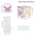 Boîte cadeau papillon bonbons, décorations de fête d'anniversaire papillon rose violet, fournitures de mariage pour enfants, boîte à biscuits pour baby shower