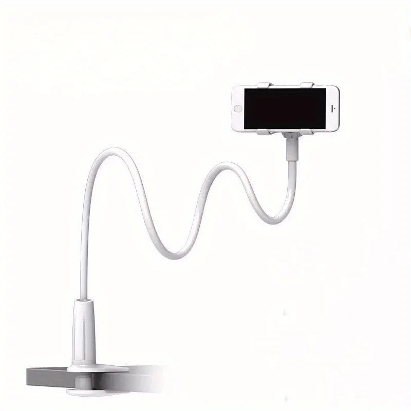Soporte de pinza para teléfono móvil de escritorio, flexible, de brazo largo, tipo cuello de ganso, para personas perezosas, con asa, para transmisiones en vivo