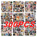 300 pegatinas de anime variadas para niños de One Piece, Jujutsu Kaisen, Dragon Ball, pegatinas de bricolaje para coche, pared, calcomanías geniales de dibujos animados, juguete impermeable