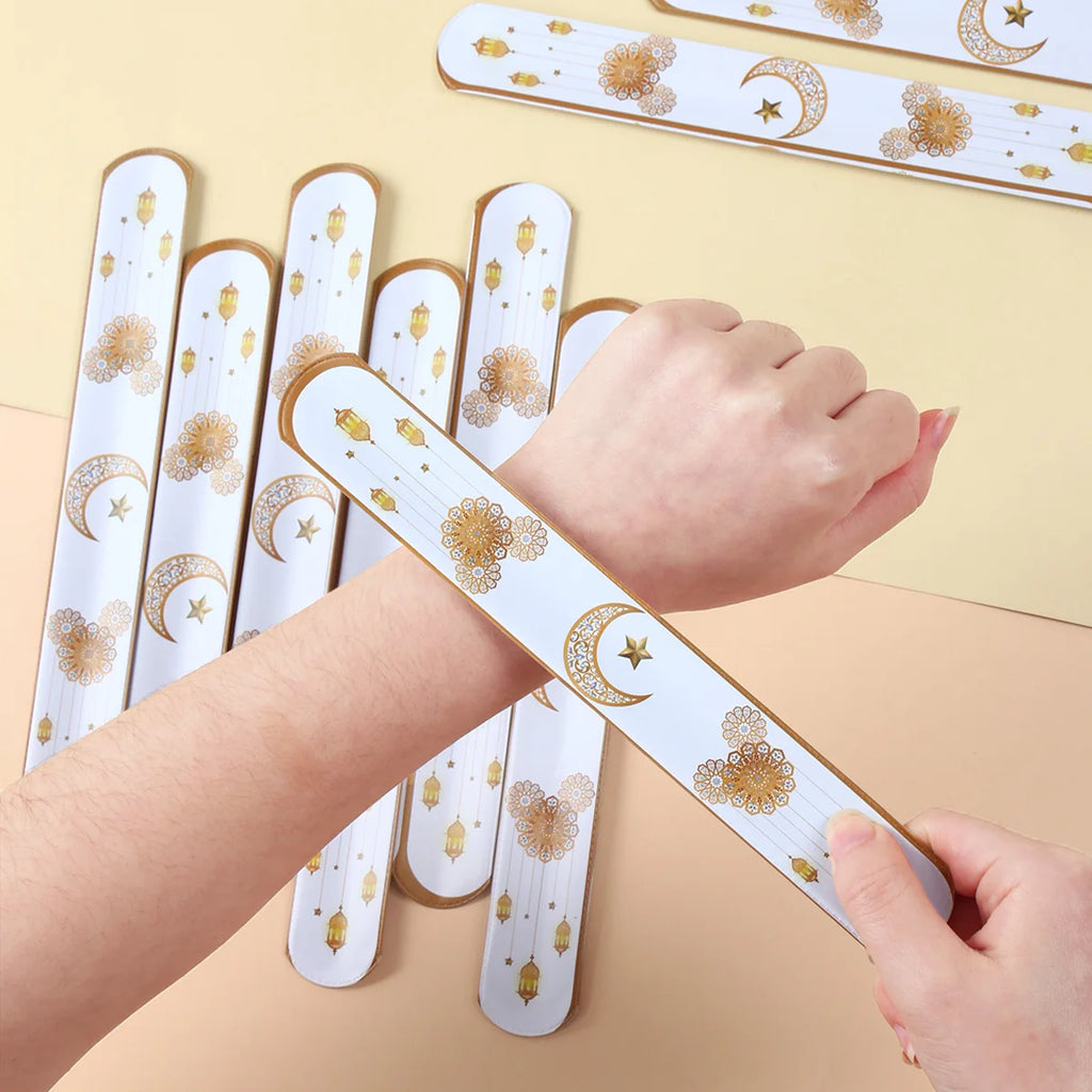 Bracelet à claquer EID Mubarak, décorations de Ramadan pour la maison 2025, cadeaux islamiques musulmans pour la fête de l'Aïd al-Adha