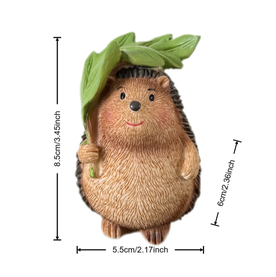 Charming Resin Hedgehog Figurine, Miniature Cartoon Sculpture for Indoor and Outdoor Decoration, Suitable for All Room Types, Ideal Christmas and Easter Garden Decoration.