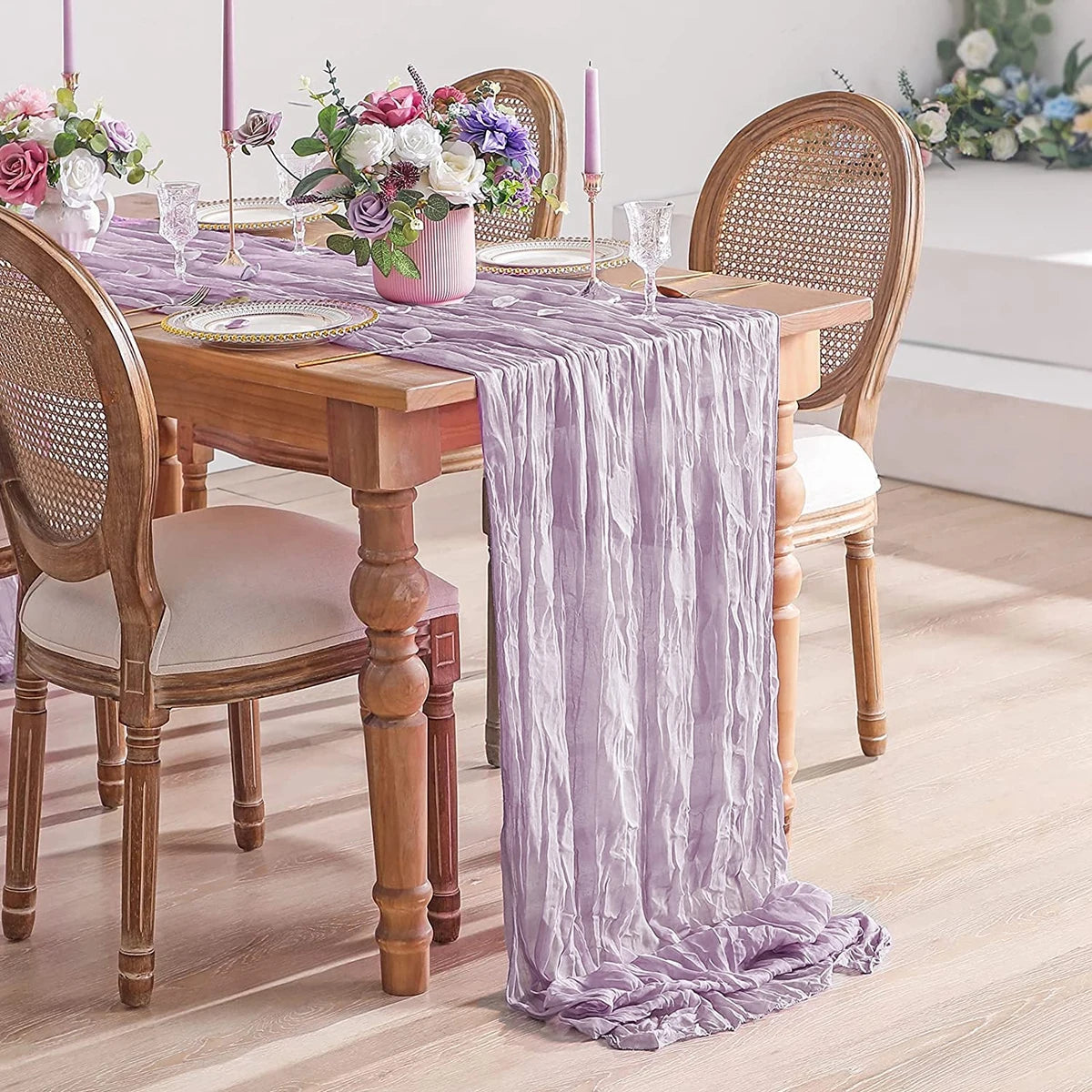 Camino de Mesa de Gasa Semitransparente, Salvia, Gasa de Queso, Decoración de Mesa, Comedor, Boda Vintage, Fiesta de Navidad, Banquetes, Arcos, Decoración de Pasteles