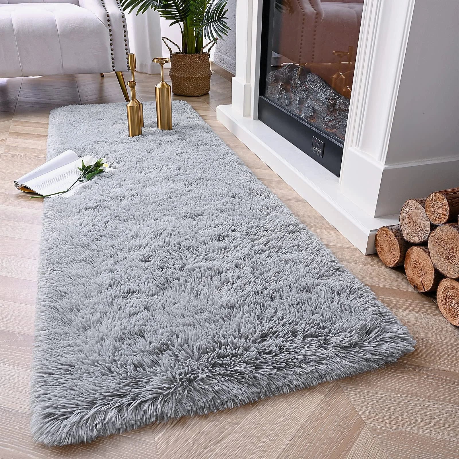Tapis de course doux VIKAMA, tapis moelleux et douillet pour chambre à coucher et salon, tapis de sol pour chambre de bébé et d'enfant pour la décoration intérieure