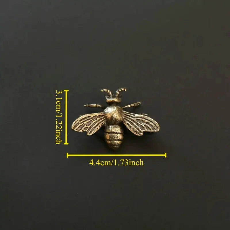 Figuritas Coleccionables de Mini Abejas de Latón Vintage de 1 o 3 piezas - Decoración de Escritorio Antigua Hecha a Mano - Regalo Ideal para Coleccionistas de Hogar y Oficina