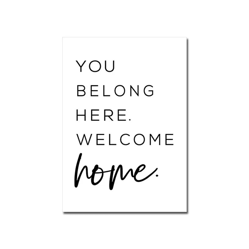 Happy Family Quote Wall Art Black White Poster Love Heart Print Nordic Canvas Painting Minimalist Picture Living Bedroom Decor