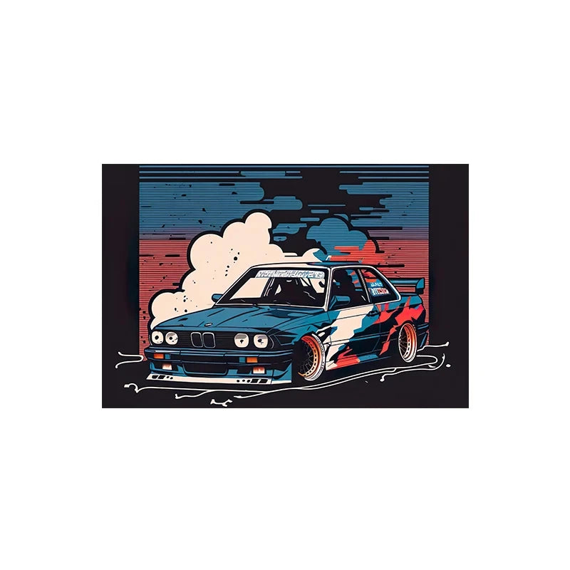 Large Size Retro Sports Car Poster Classic Luxury Racing Graffiti Canvas Painting Supercar Watercolor Wall Art Room Home Decor