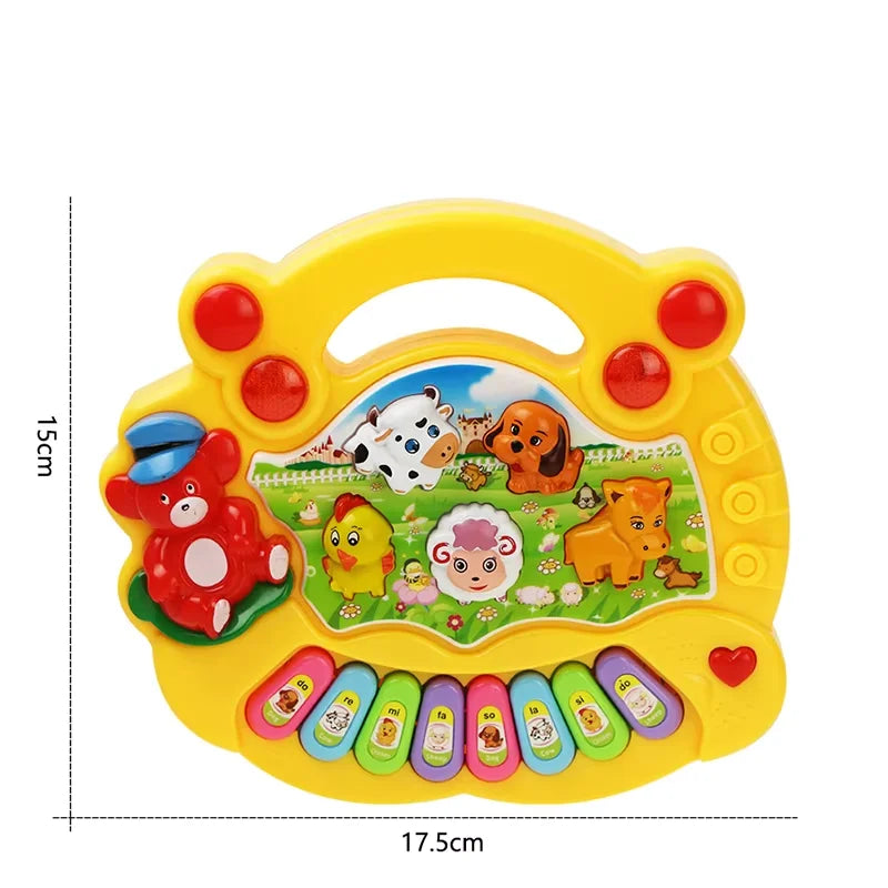 Juguete Musical para Bebés con Sonidos de Animales Teclado de Piano para Niños Instrumento Musical Eléctrico con Luces Intermitentes Juguetes Educativos Tempranos para Niños