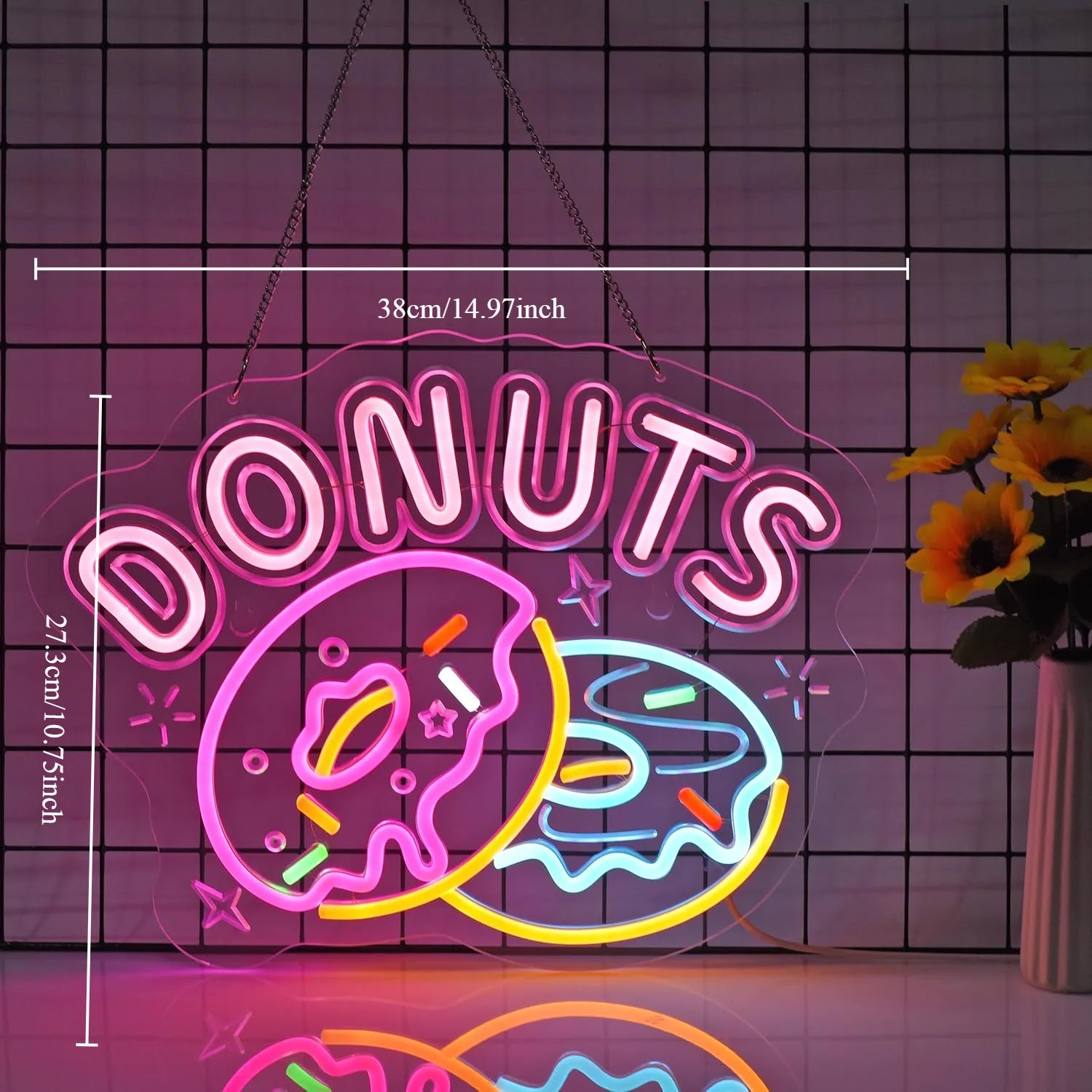Enseigne néon Donuts, lumière néon LED Donuts alimentée par USB pour restaurants, bars, magasins, cafés, décoration murale de restaurant occidental