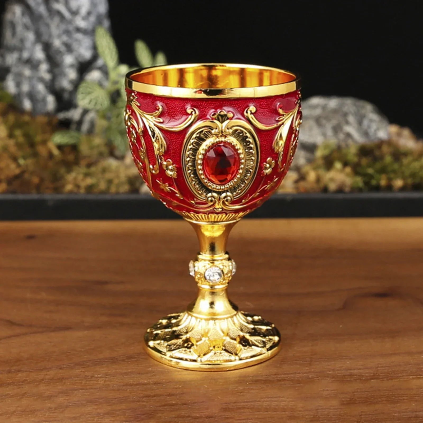 1Pc 30ml Light Luxury Goblet Embossed Wine Drink Cup Retro White Wine Chalice Communion Party Household Dining Gifts