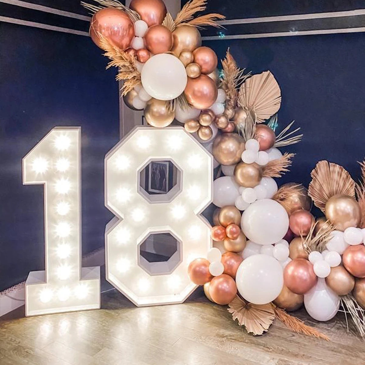 91.5cm Grande Lettre Lumineuse LED Chiffre d'Anniversaire 1er Anniversaire Mariage Baby Shower Décoration 30 40 50 Chiffre d'Anniversaire Cadre