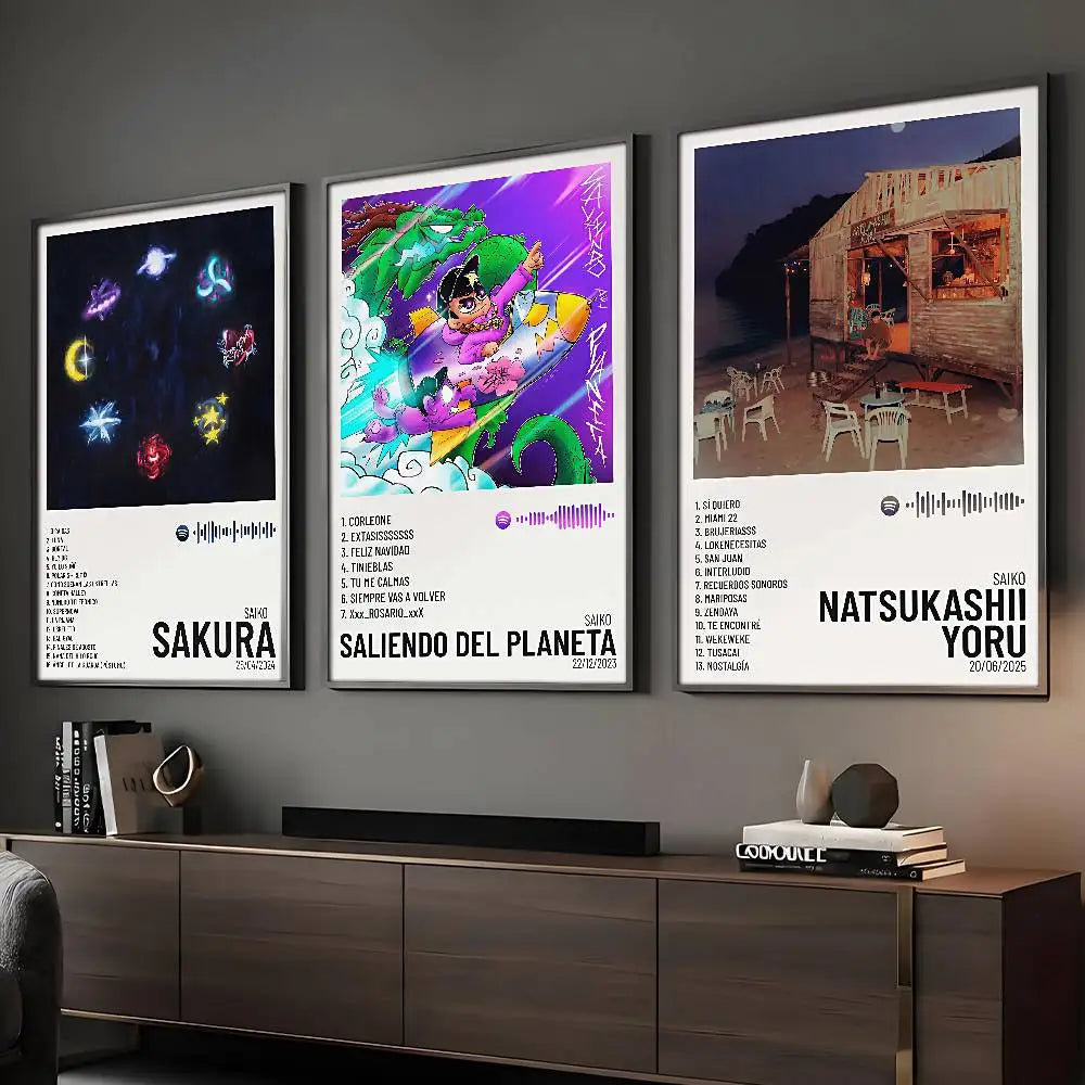 Póster de la cantante SAIKO, arte HD, pared pegadiza, impermeable, decoración para sala de estar, bar