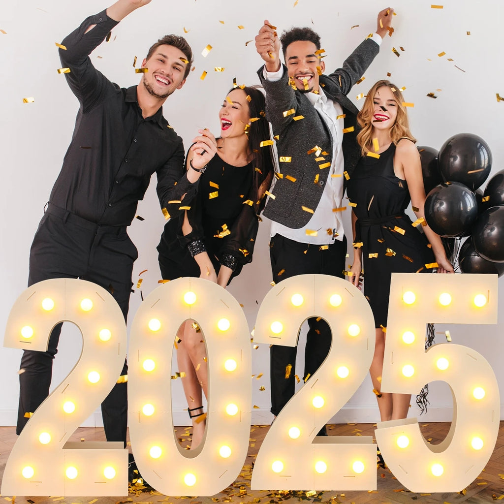 Cadre lumineux LED géant de 91,5 cm, chiffre pour décoration de fête 1er anniversaire, mariage enfants, 30e, 50e, 60e anniversaire, fournitures de fête prénatale