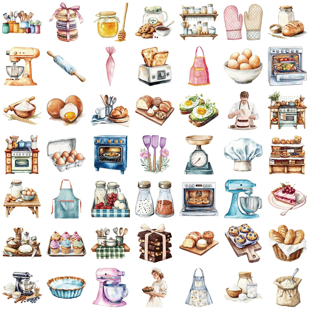10/30/50 Pièces Autocollants Transparents de Dessins Animés pour la Pâtisserie, Esthétiques, Décalcomanies DIY pour Ordinateur Portable, Téléphone, Réfrigérateur, Agenda, Jouets pour Enfants