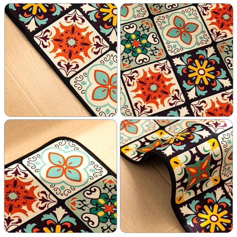 VIKAMA Tapis de sol de cuisine résistant à l'huile 1/2 pièces, tapis de salle de bain absorbant à séchage rapide, paillasson antidérapant pour la décoration intérieure