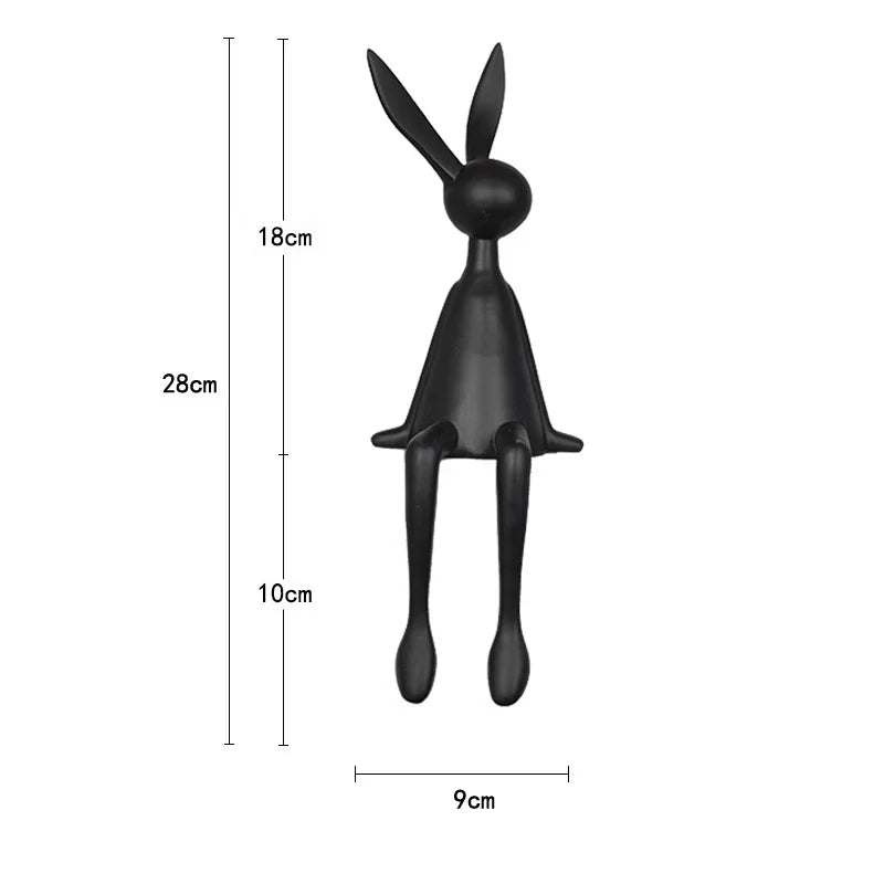 Creative Home Decor Rabbit Statue Abstract Art Sculpture Desk Living Room TV Cabinet Wine Cabinet Handicrafts Ornaments