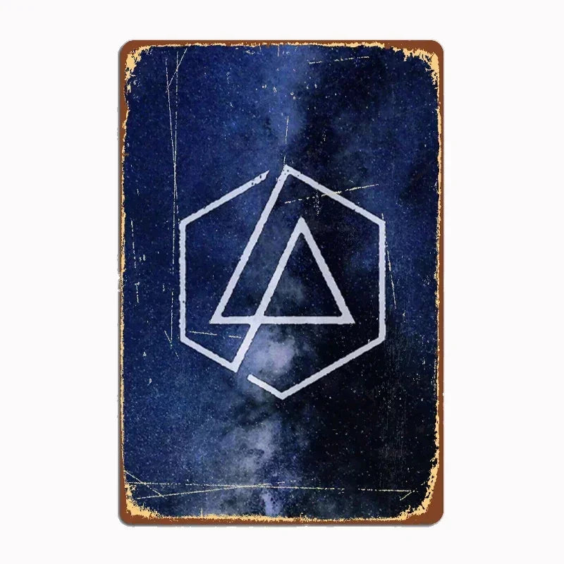 Linkin P-Park Tin Sign Plates by MusicCharmDecor - Retro Metal Posters with Iconic Lyrics & Stage Art, Stylish Design