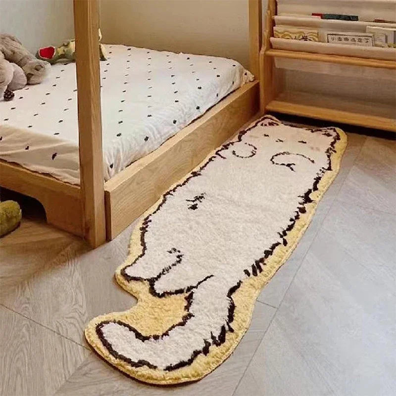 Tapis chat de dessin animé VIKAMA - Tapis de sol chaud et moelleux pour salon, chambre, chevet, chambre d'enfants - Décoration d'intérieur confortable