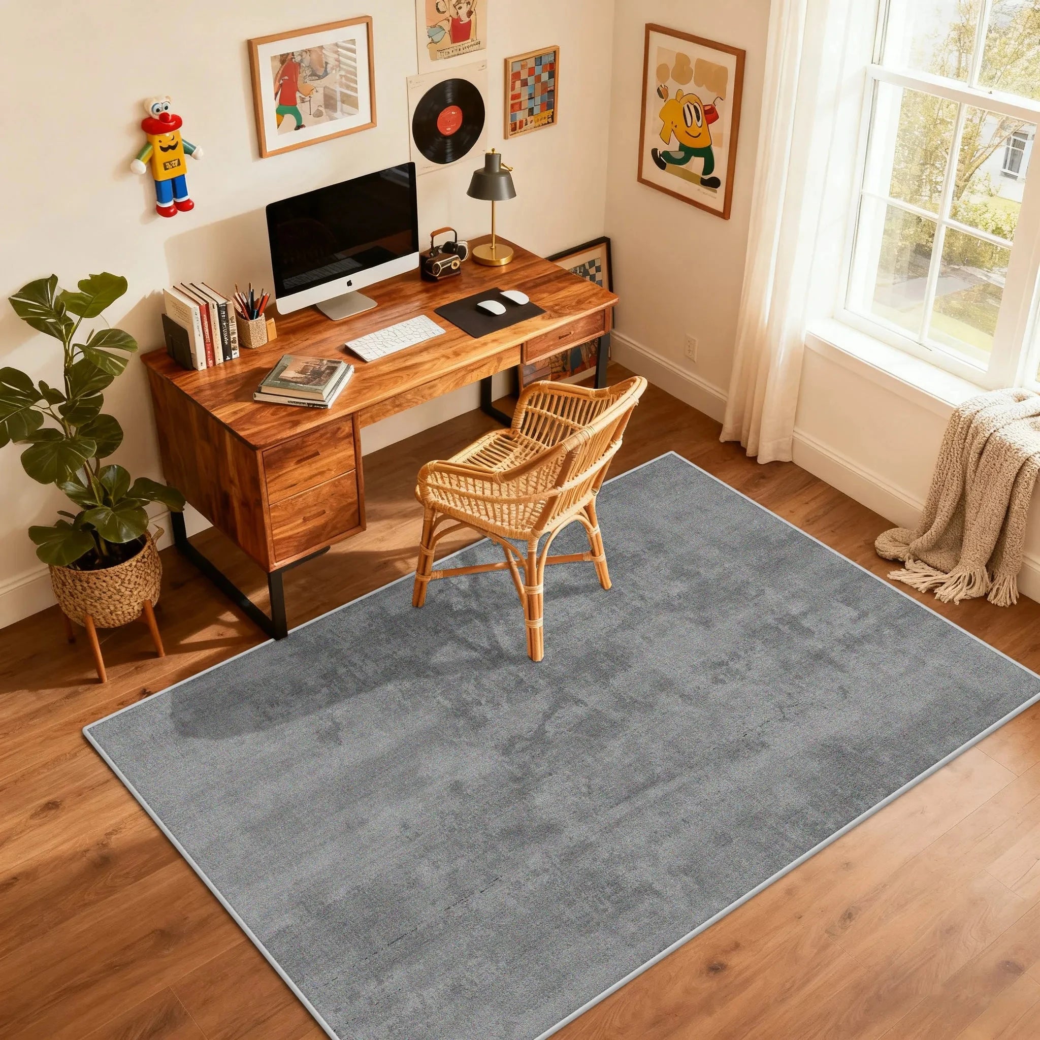 Alfombra de lujo para dormitorio VIKAMA, alfombra para sala de estar, cojín antideslizante y fácil de limpiar para silla de escritorio de oficina, decoración del hogar