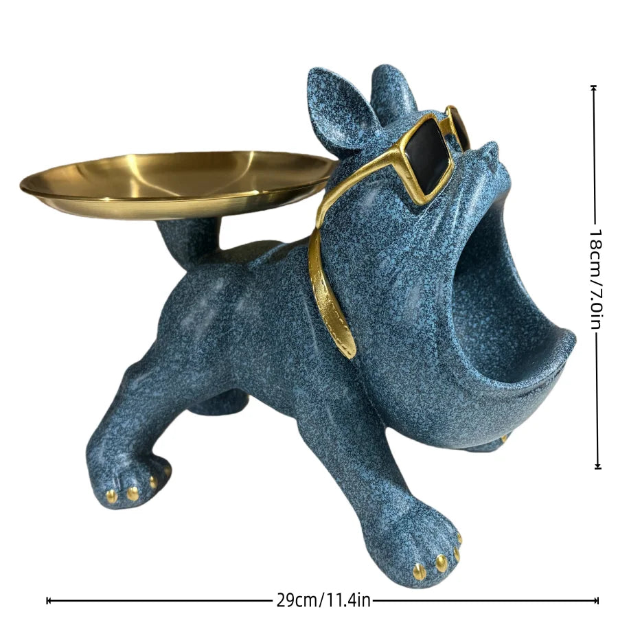 Resin Dog Statue, Bulldog Storage Tray, Animal Decoration, Resin Craft Art Sculpture, Sculptur