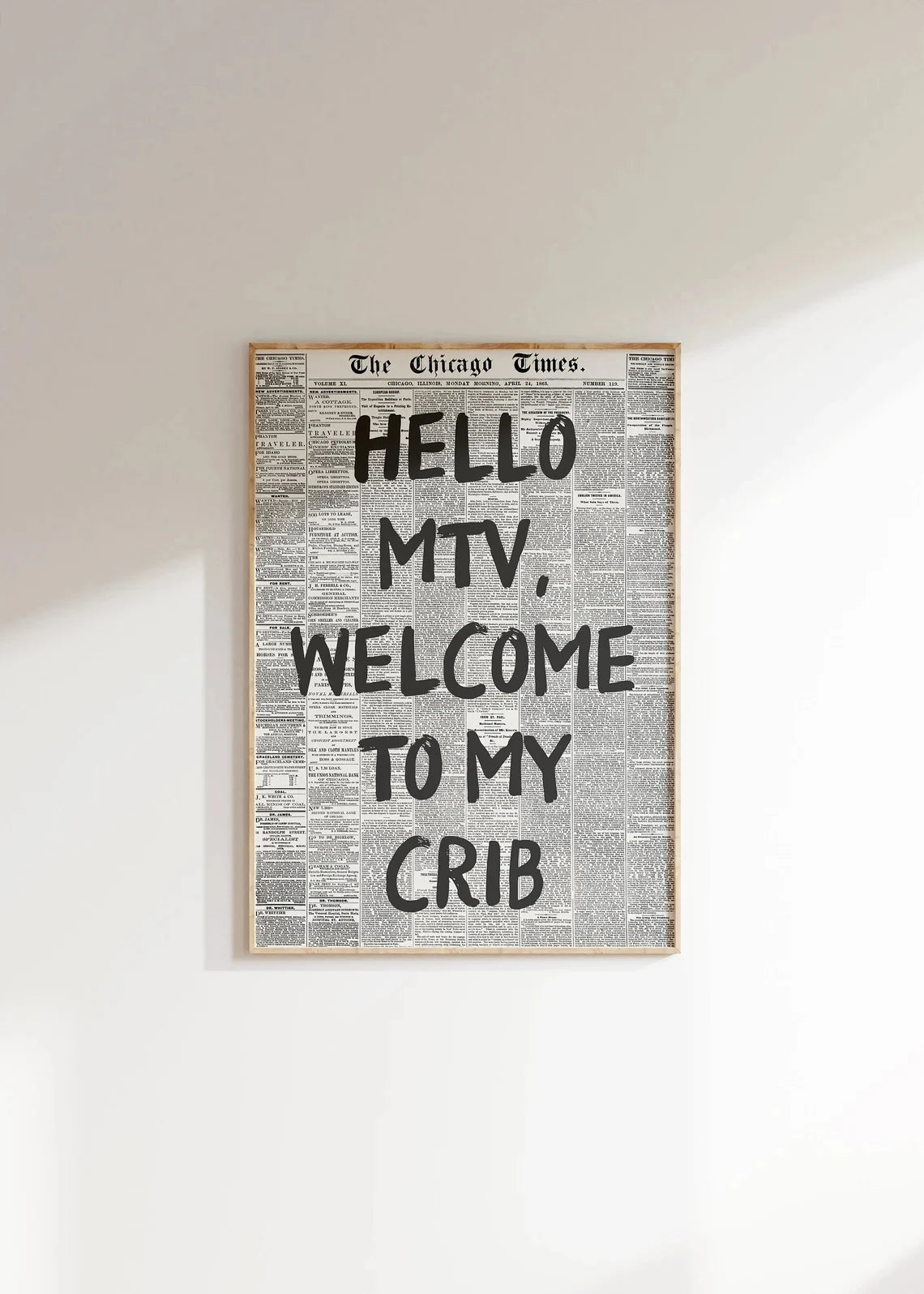 Hola MTV Bienvenidos a Mi Crib Moda Arte de Pared Impresiones Lienzo Pintura Póster Imagen para Sala de Estar Dormitorio Habitación Infantil Decoración del Hogar