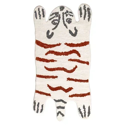 Alfombra de leopardo de dibujos animados VIKAMA para frío y calor, decoración del hogar, alfombrilla de felpa para dormitorio, alfombrilla para zona de descanso de sala de estar