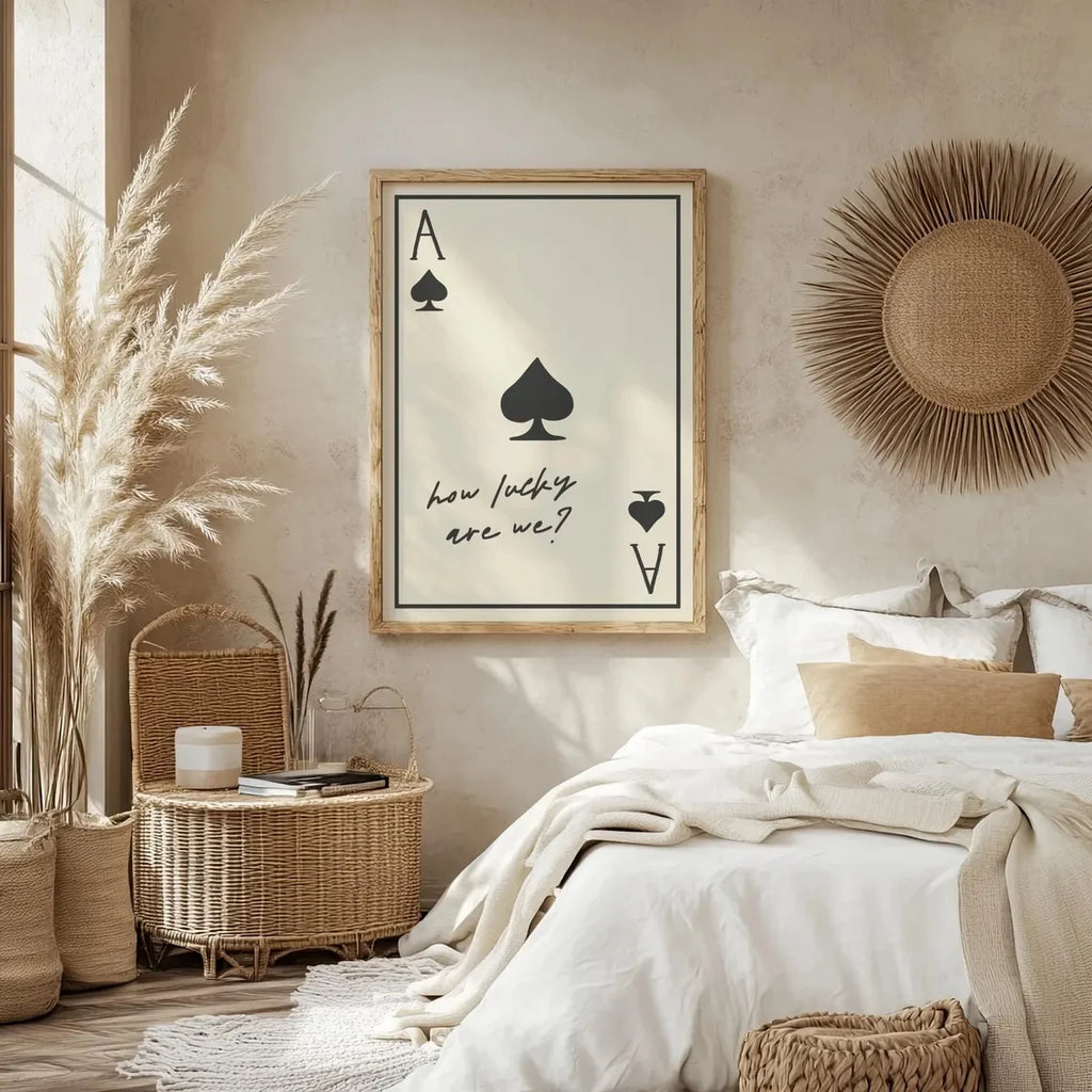 Póster de lienzo de arte de pared de As de Poker cuadrado personalizado, pintura para sala de estar, dormitorio, decoración del hogar