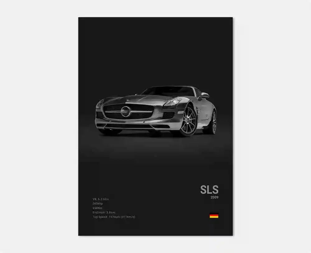 Arte de pared clásico de lujo en blanco y negro, coche deportivo G63 SL Gtr, sedán, póster de lienzo HD y decoración impresa para el hogar y la sala de estar