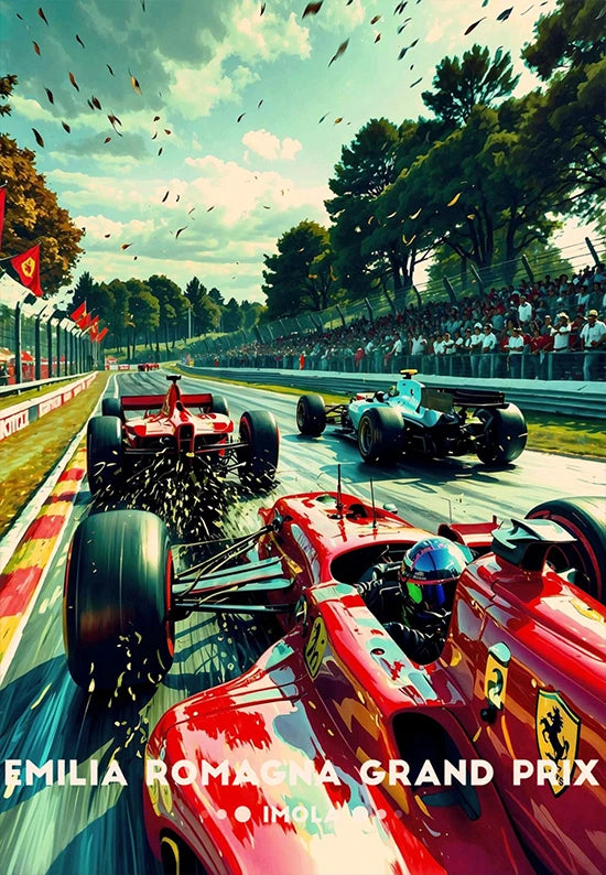 Iconic Formula 1 Racing Grand Prix Poster F1 Super Cars Aesthetic Wall Decor Racing Car Fans Home Room Wall Art Canvas Painting