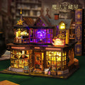 Miniature bricolage Magic Treasure House Book Nook - Puzzle 3D fait main, idée cadeau créative pour Noël, Halloween, Black Friday