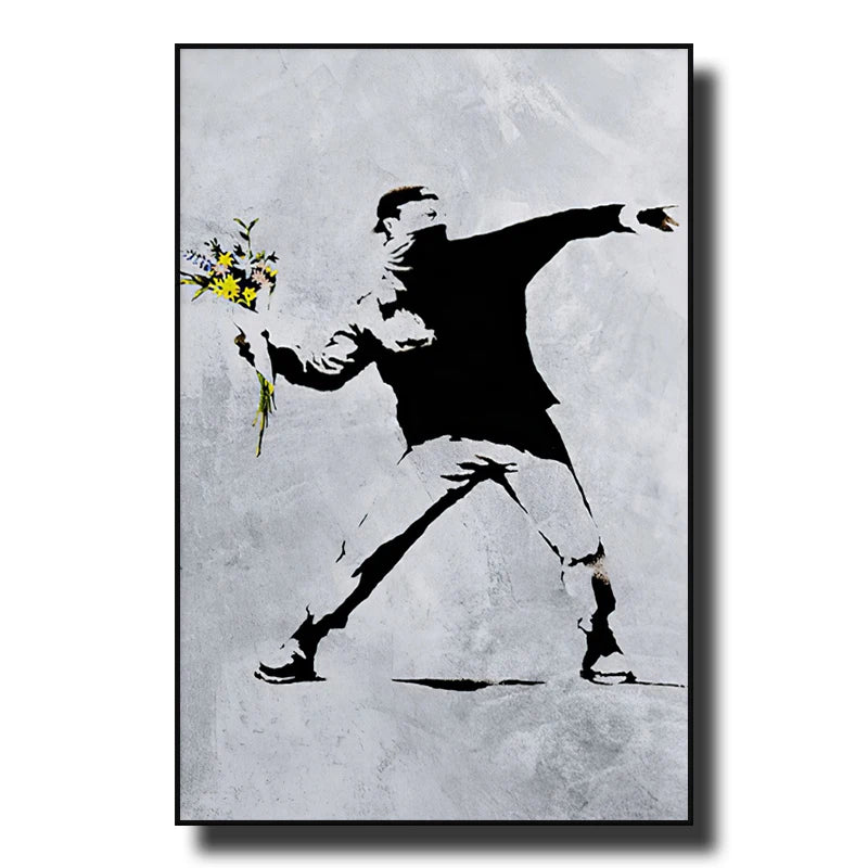 Banksy Street Graffiti Decorative Canvas Painting Girl with Balloon Art Poster Abstract Figure Mural Room Wall Decoration Prints