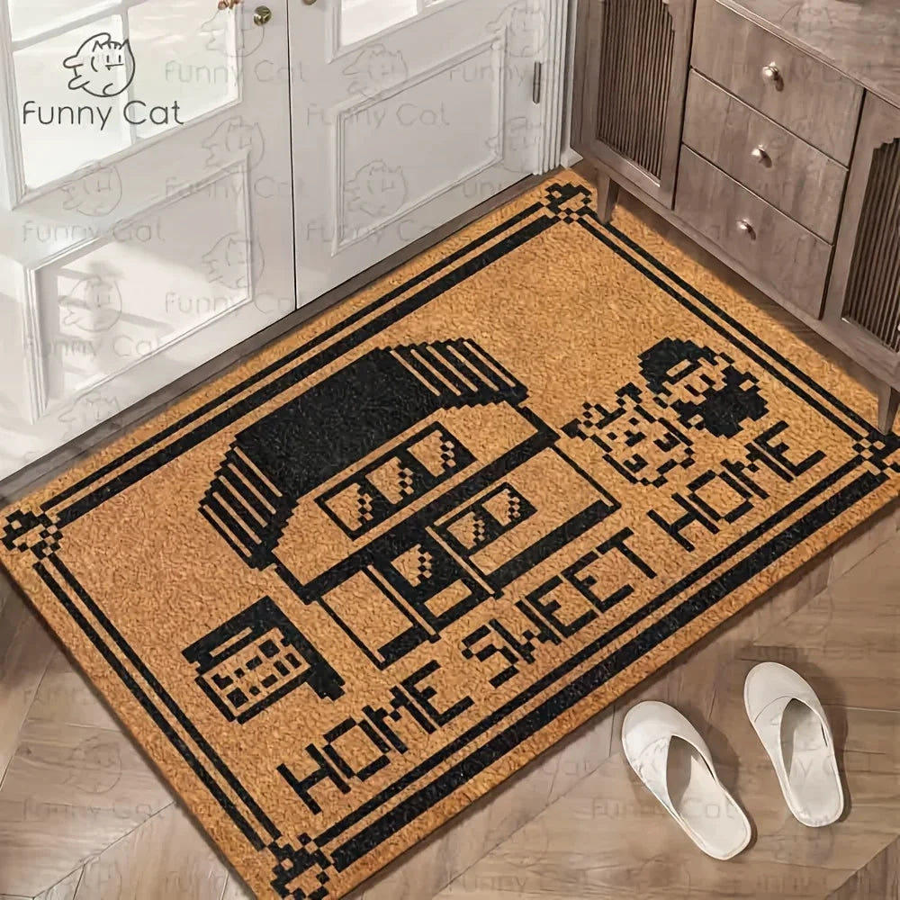 Tapis de style pixel VIKAMA - Tapis de sol durable et antidérapant pour entrées intérieures et extérieures - Décoration intérieure créative