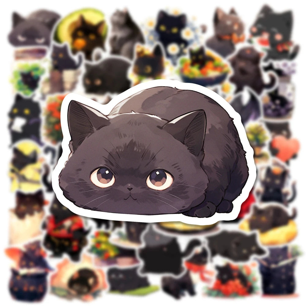 10/30/50 Pièces Autocollants Mignons de Dessin Animé Chat Graffiti Décalque Scrapbook Journal Téléphone Moto Ordinateur Portable Kawaii Imperméable Autocollant Jouet pour Enfants