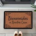 VIKAMA "Bienbenidos" Tapis de porte espagnol Doux et absorbant. Décoration de maison pour entrée, salle de bain, cour extérieure, tapis antidérapant